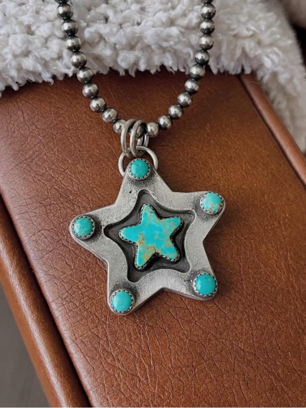 Silver & Son Jewelry Turquoise Sterling Silver Star Pendant